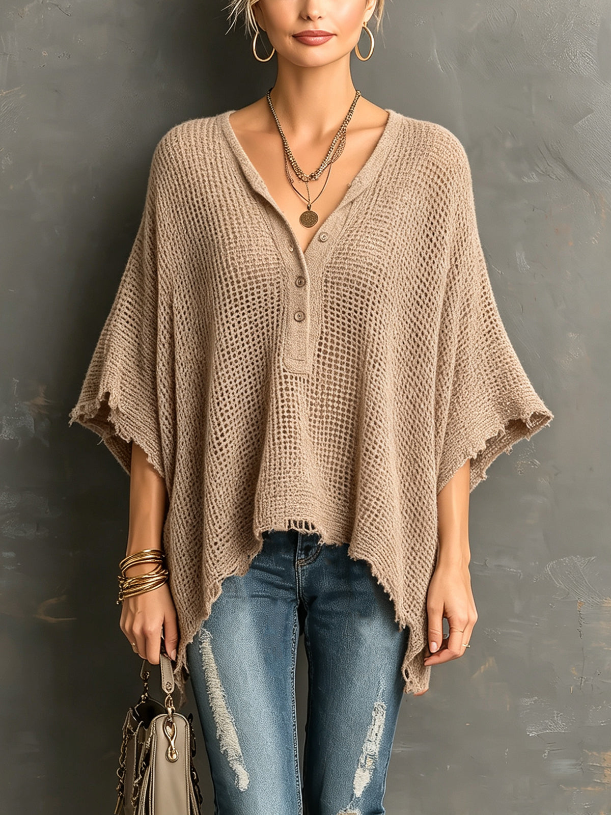 ANNABEL | HENLEY BATWING SWEATER