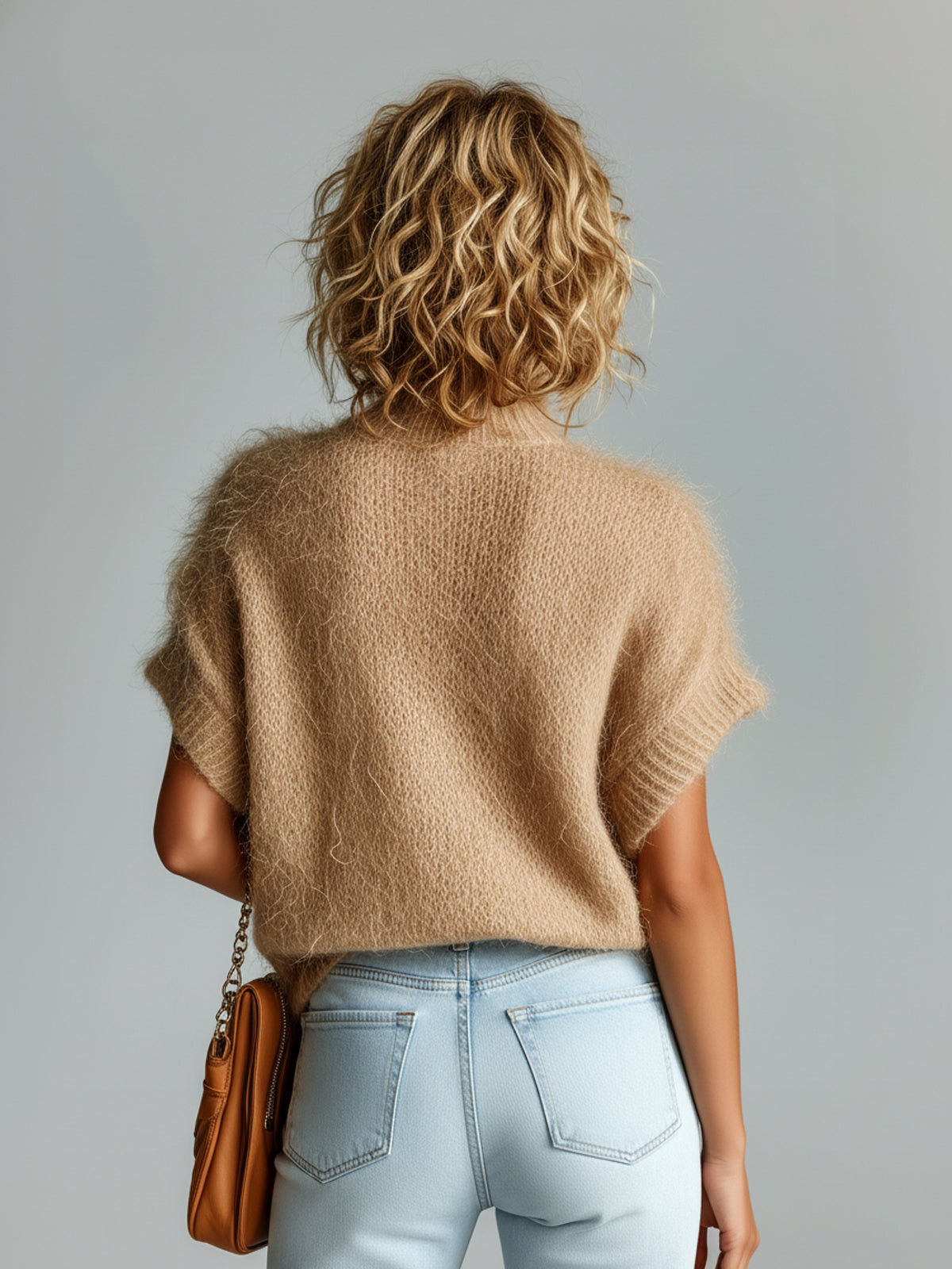 ORLA | CAMEL MOCK-NECK SWEATER