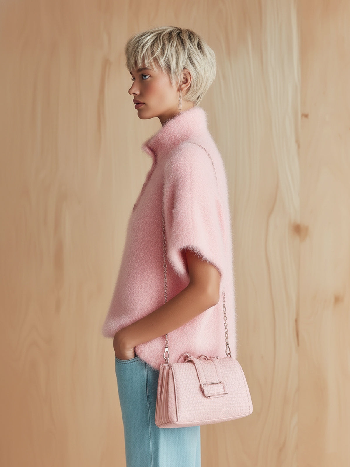PEARL | PINK BUTTON SWEATER
