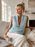 MINNA | LIGHT BLUE MOHAIR VEST