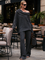 Off-Shoulder Drape Lounge Set
