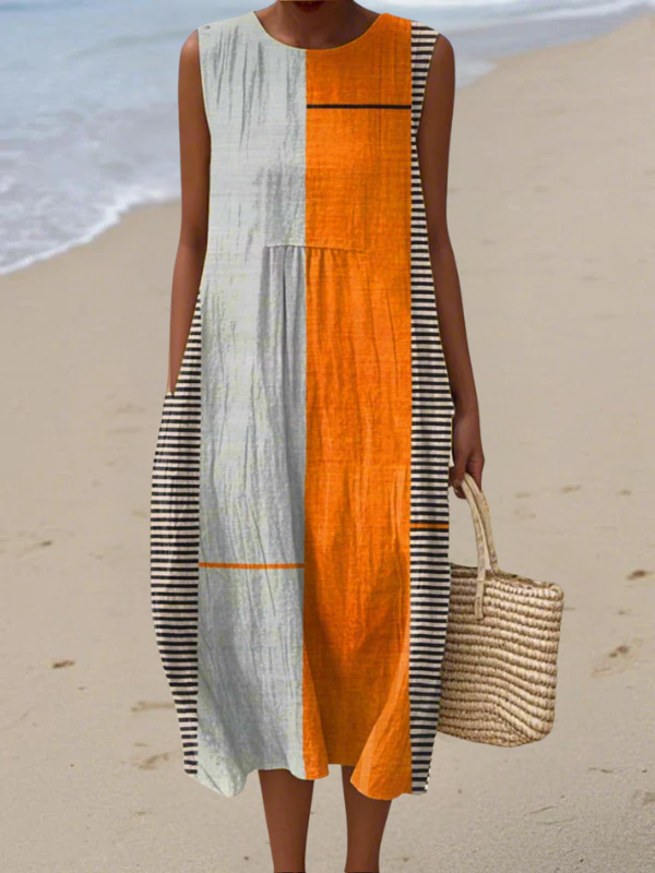 Maj | Colorblock Midi Dress