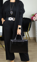 Erisandra™ - Elegant 3-piece set with long cardigan, top and pants