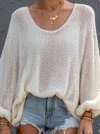 LINNEA | CREAM MESH SWEATER