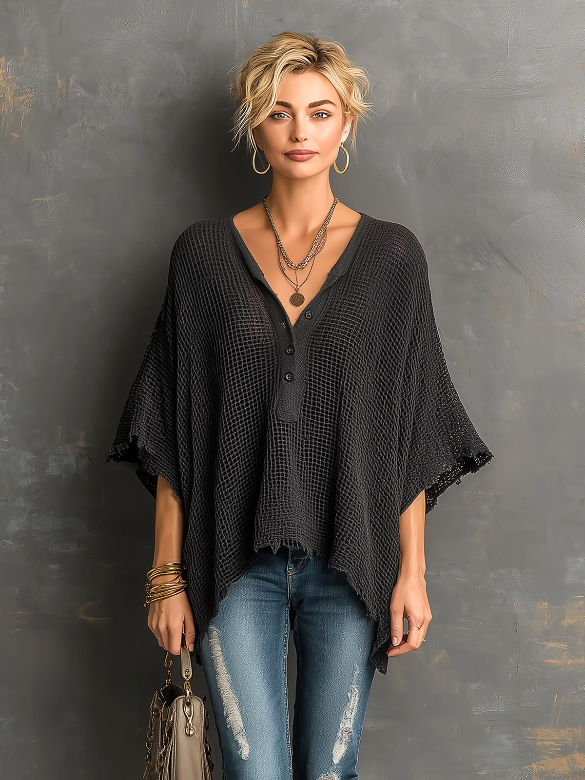 ANNABEL | HENLEY BATWING SWEATER