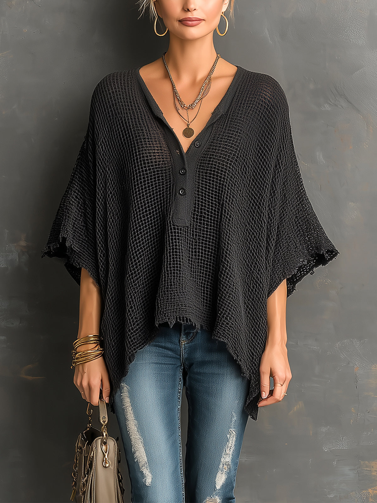 ANNABEL | HENLEY BATWING SWEATER