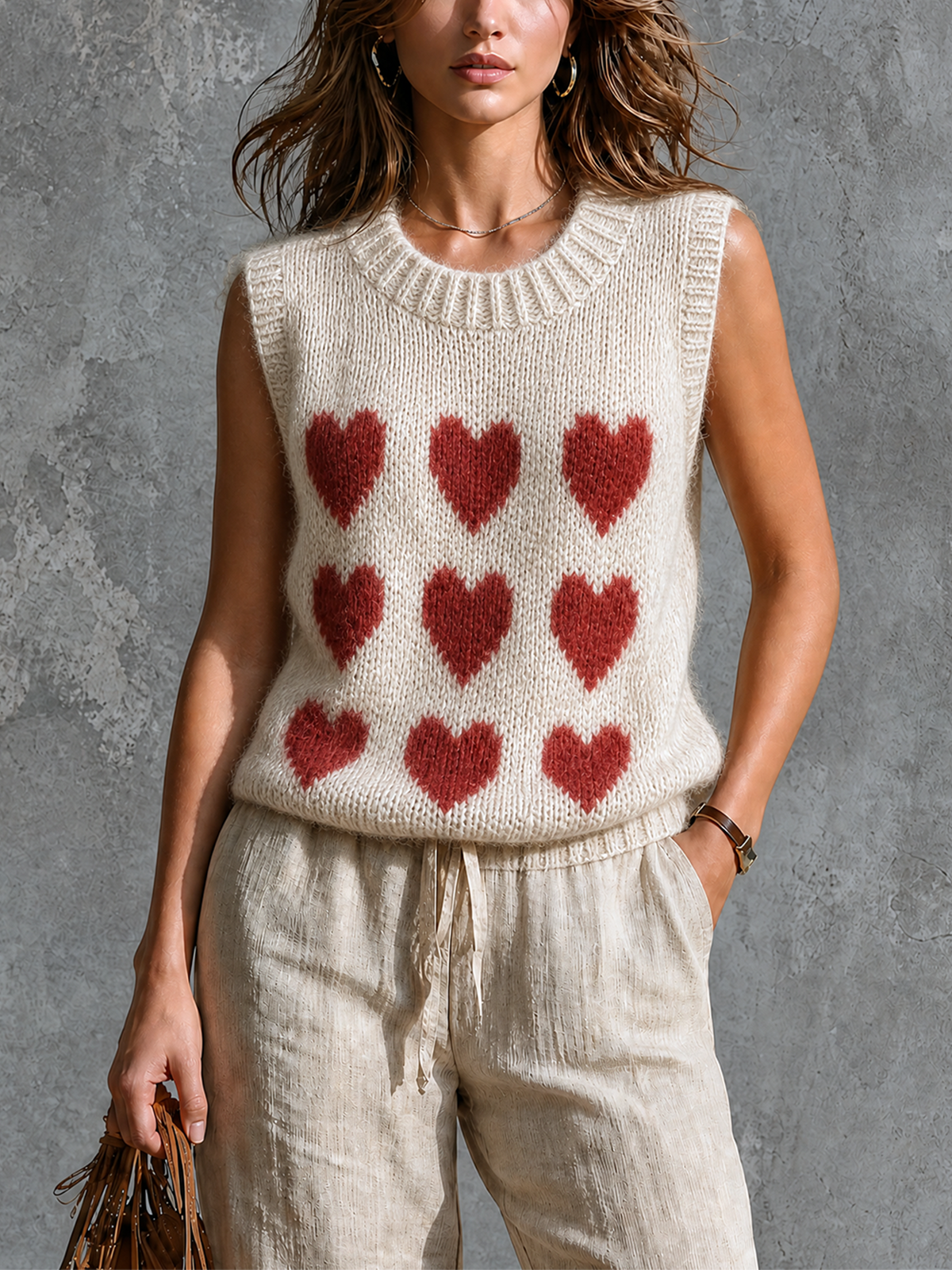 FERNANDA | OFF-WHITE HEART VEST