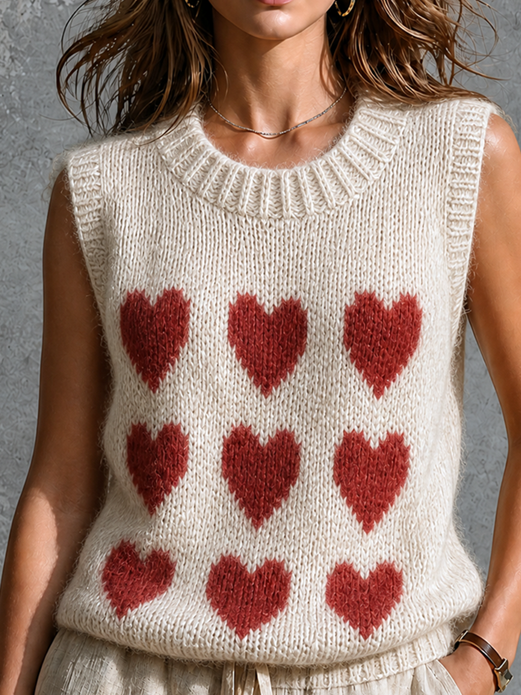 FERNANDA | OFF-WHITE HEART VEST