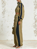 Khaki Contrast Track Set