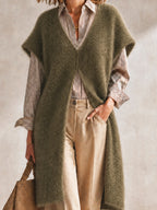 SAOIRSE | OLIVE FLUFFY VEST