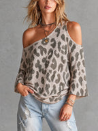 ANOUK | LEOPARD COLD-SHOULDER SWEATER
