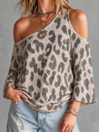 ANOUK | LEOPARD COLD-SHOULDER SWEATER