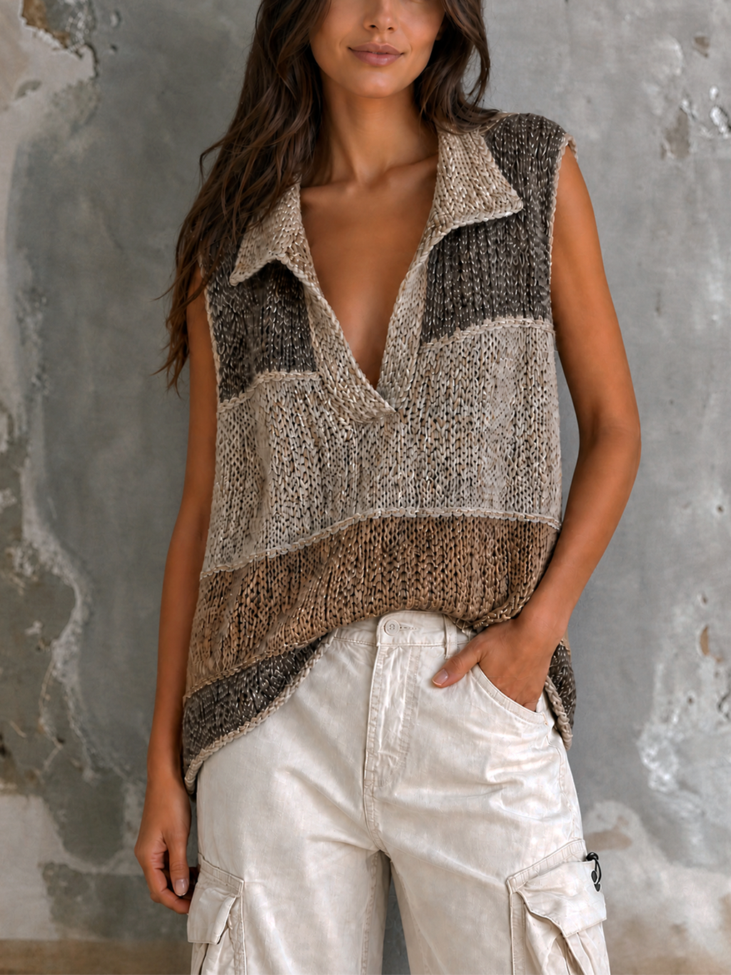 ISAURA | COLOURBLOCK LAPEL VEST