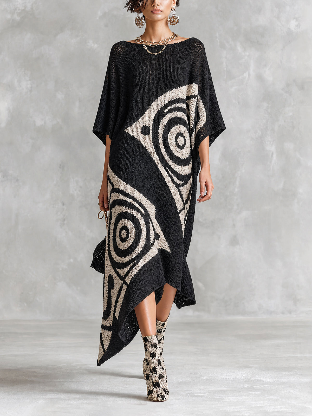 COSIMA | BATWING JACQUARD MAXI DRESS