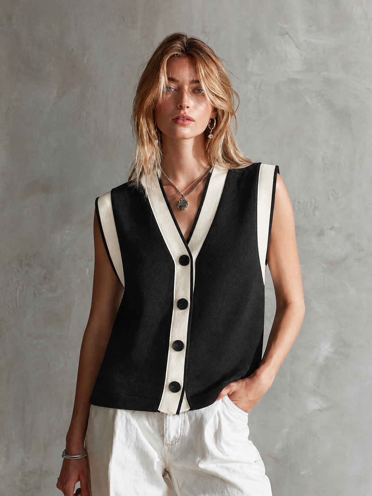 ADELINE | COLOURBLOCK KNIT VEST