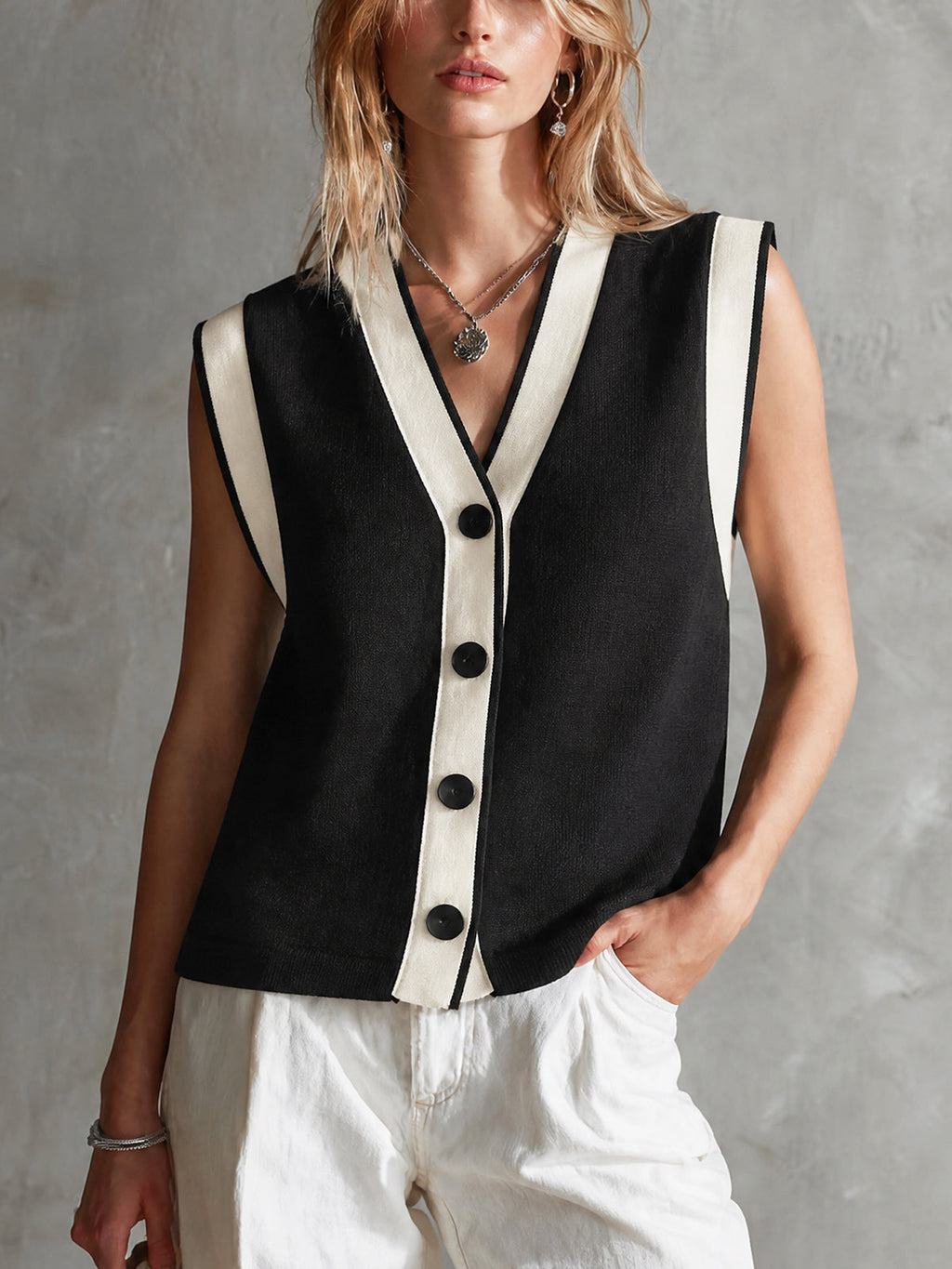 ADELINE | COLOURBLOCK KNIT VEST