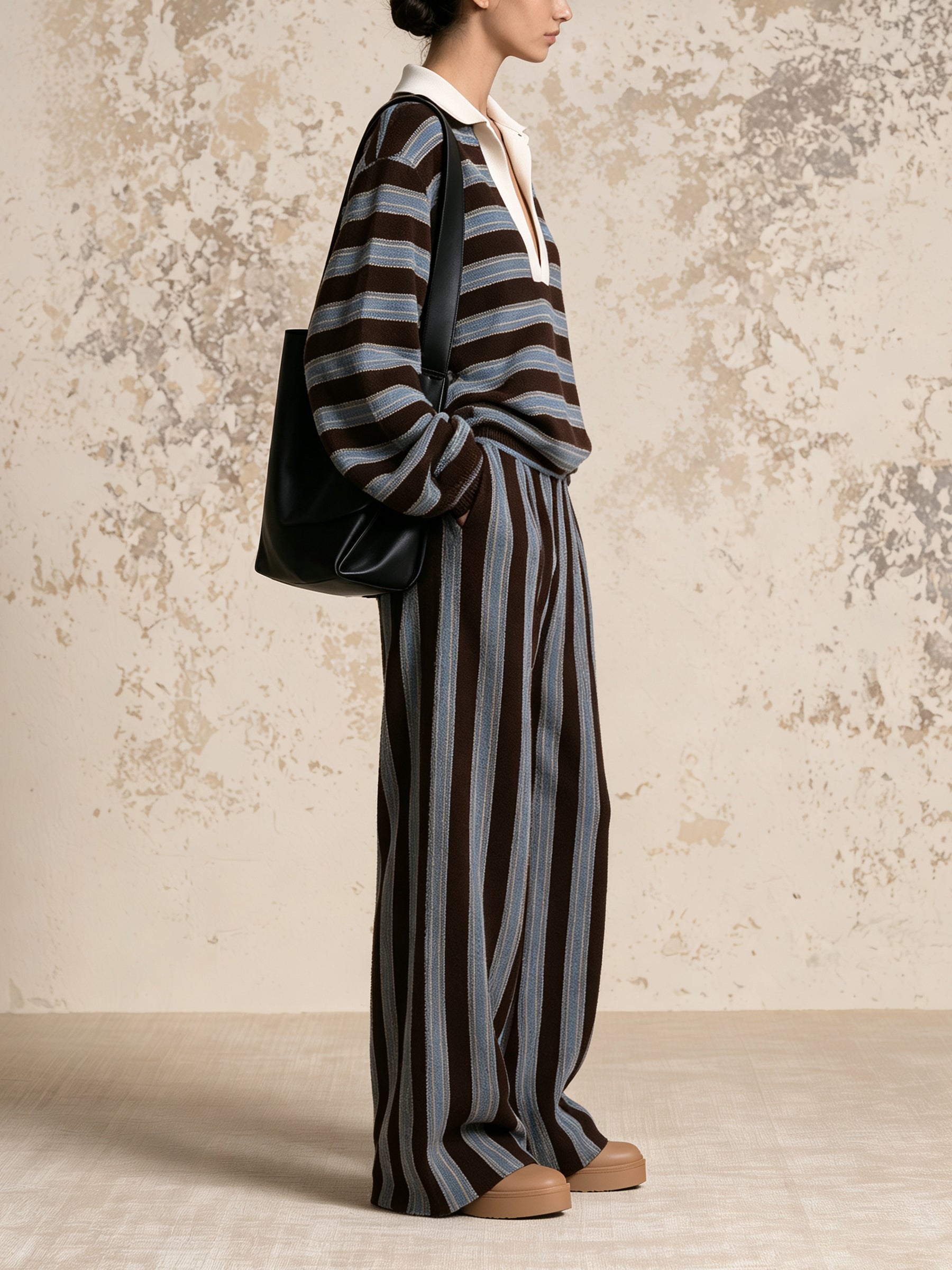 Striped Relaxed Fit Co-Ord Set – Minimalist Urban Elegance