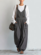 Casual Utility Overalls With Inner Top