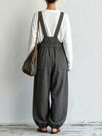Casual Utility Overalls With Inner Top