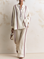 Cream Cotton‑Linen Set