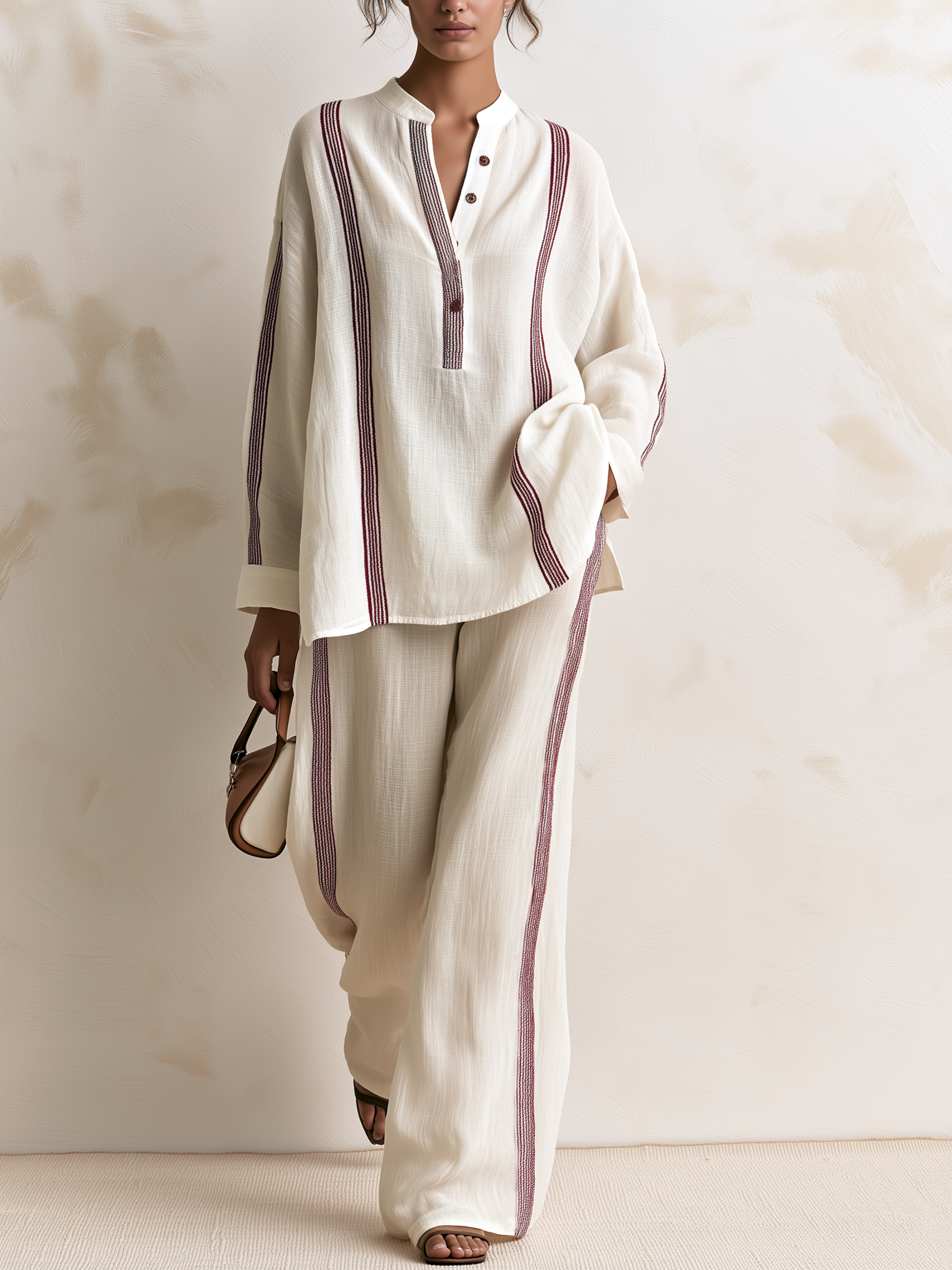 Cream Cotton‑Linen Set