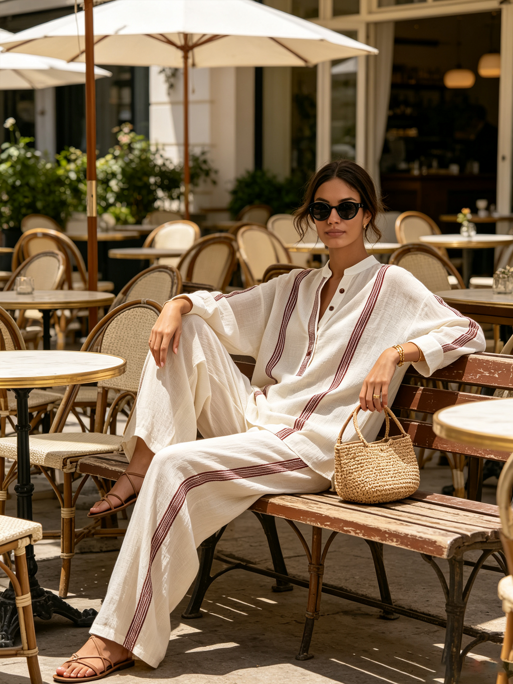 Cream Cotton‑Linen Set