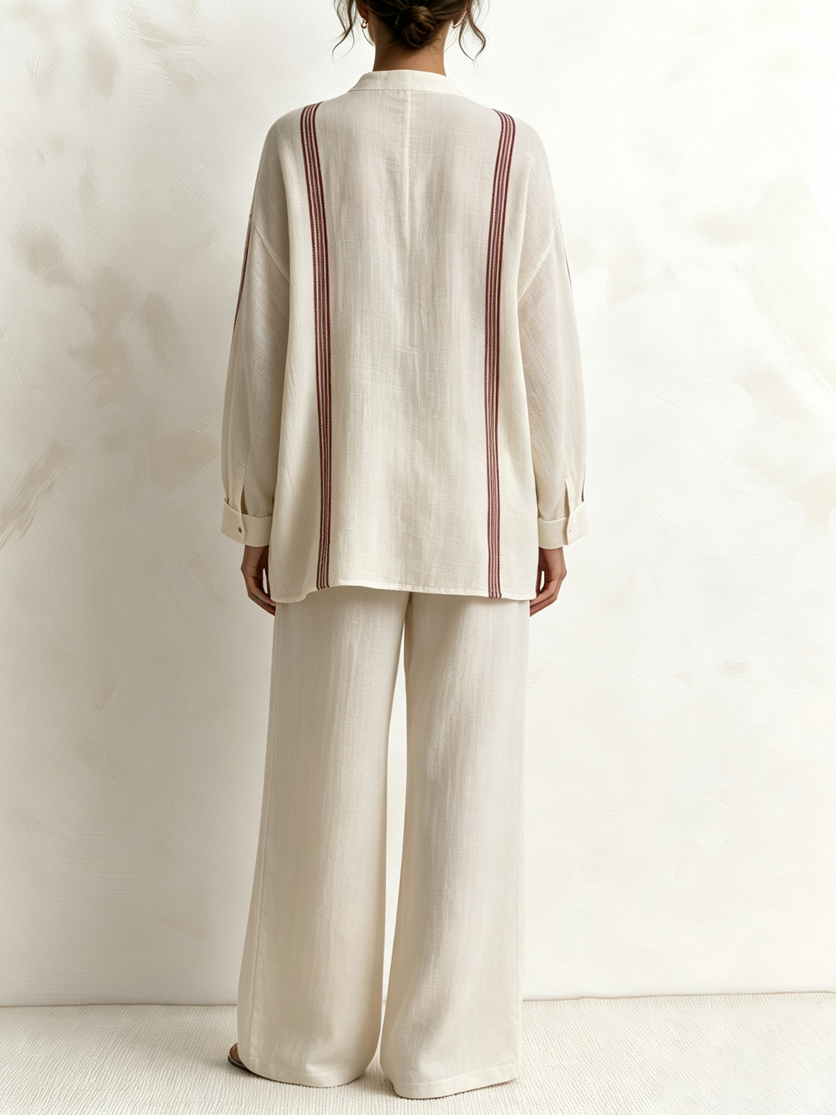 Cream Cotton‑Linen Set