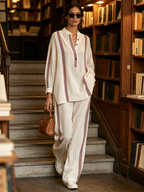 Cream Cotton‑Linen Set