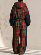 Plaid Hooded Two-Piece Set