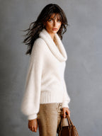 MARION | CREAM COWL MOHAIR SWEATER