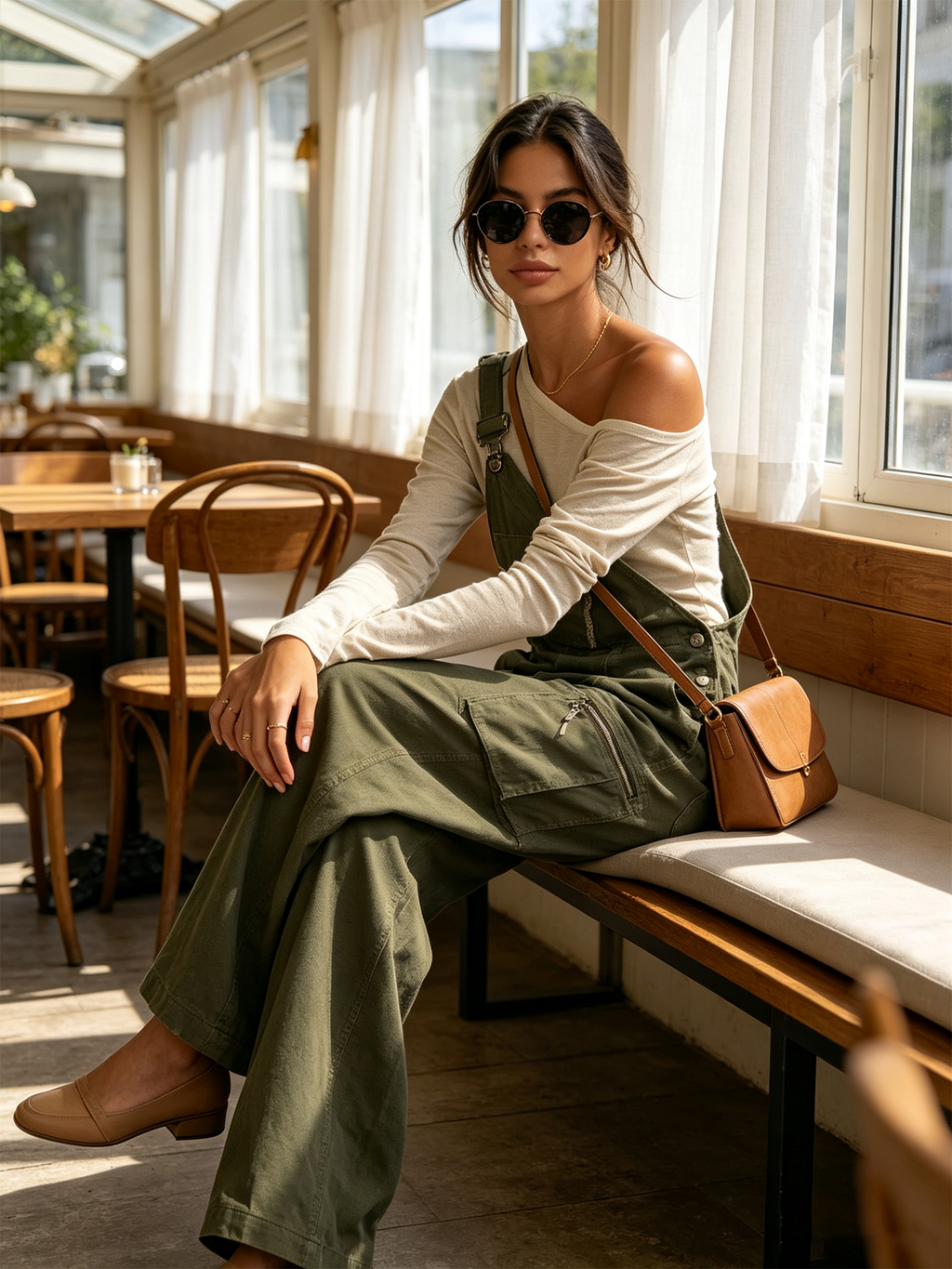 Frayed Detail Cargo Wide‑Leg Overalls Jumpsuit (Inner Top Not Included)