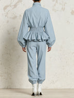 Ruffle Waist Lightweight Jacket & Jogger Set
