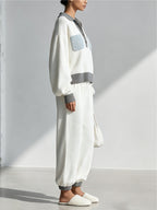 Women’s Cream & Gray Knit Two-Piece Lounge Set