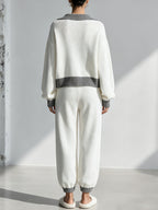 Women’s Cream & Gray Knit Two-Piece Lounge Set