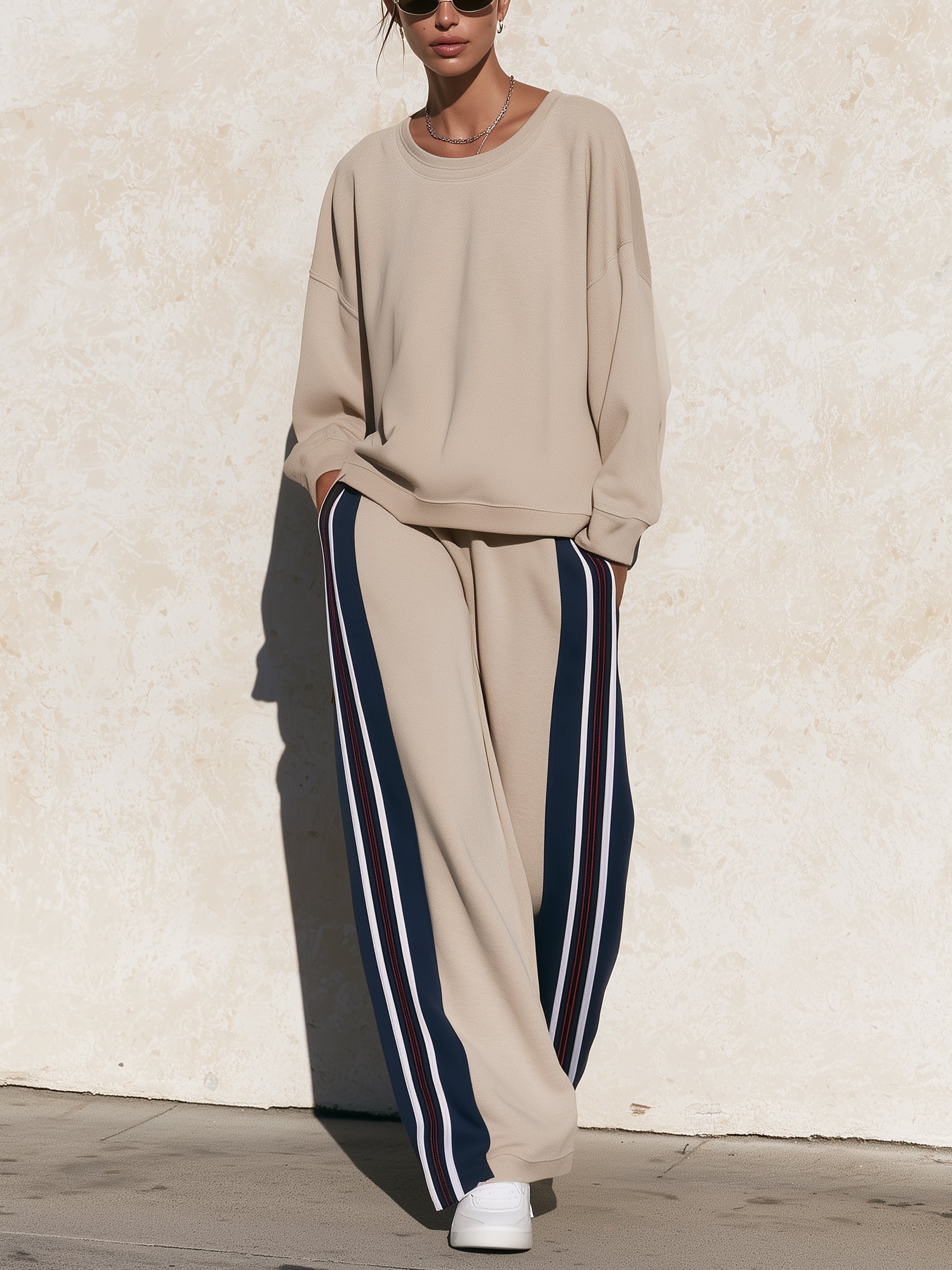 Contrast Stripe Lounge Set