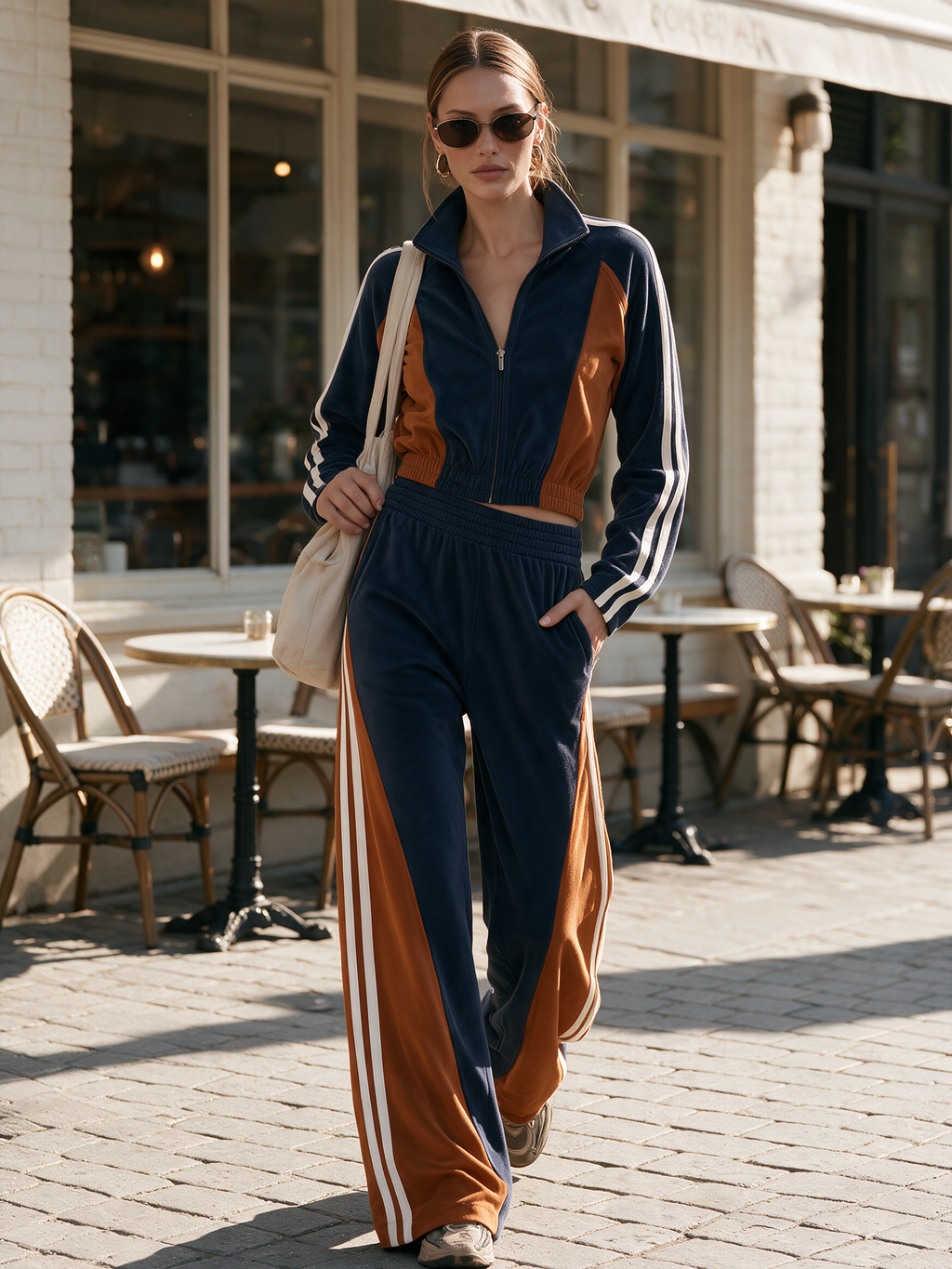 Vintage Sporty Sweatshirt Set