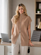 LIVIA | CAMEL ZIP VEST