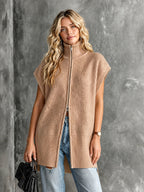LIVIA | CAMEL ZIP VEST