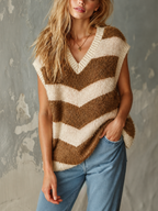 BRIENNE | STRIPE FUZZY VEST
