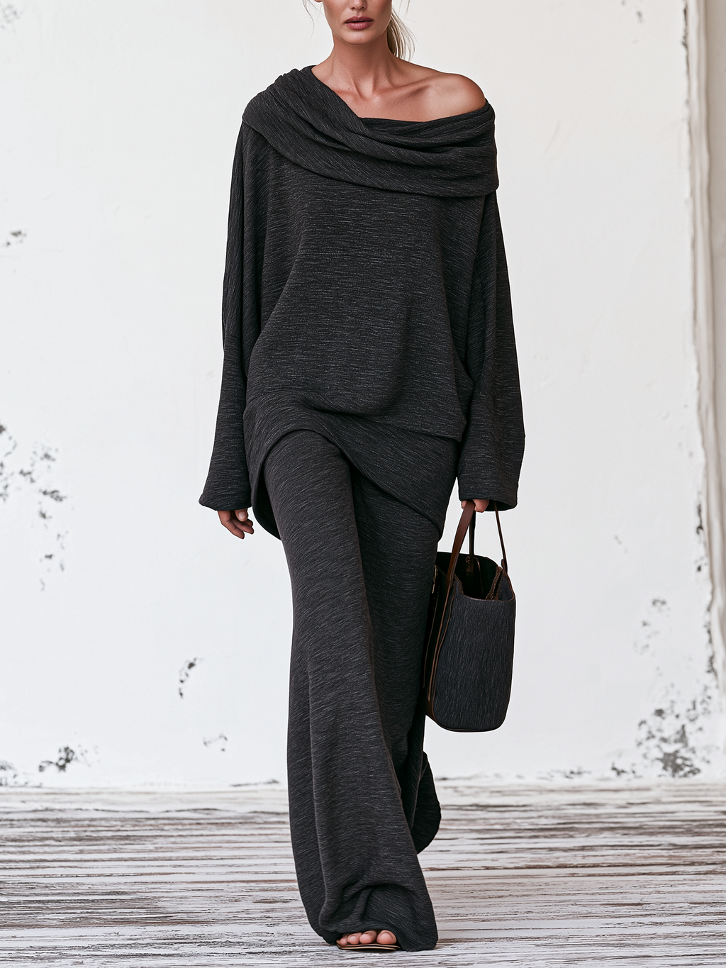 Off-Shoulder Drape Lounge Set