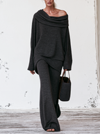 Off-Shoulder Drape Lounge Set
