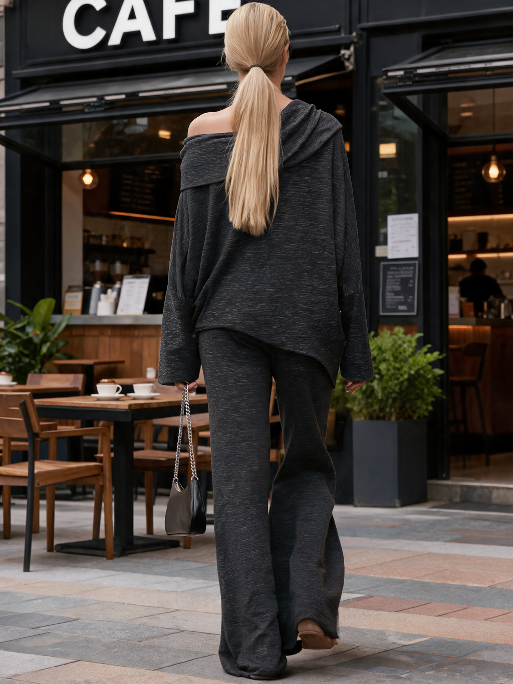 Off-Shoulder Drape Lounge Set