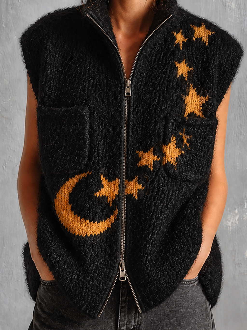 AMARA | MOON-STAR JACQUARD VEST