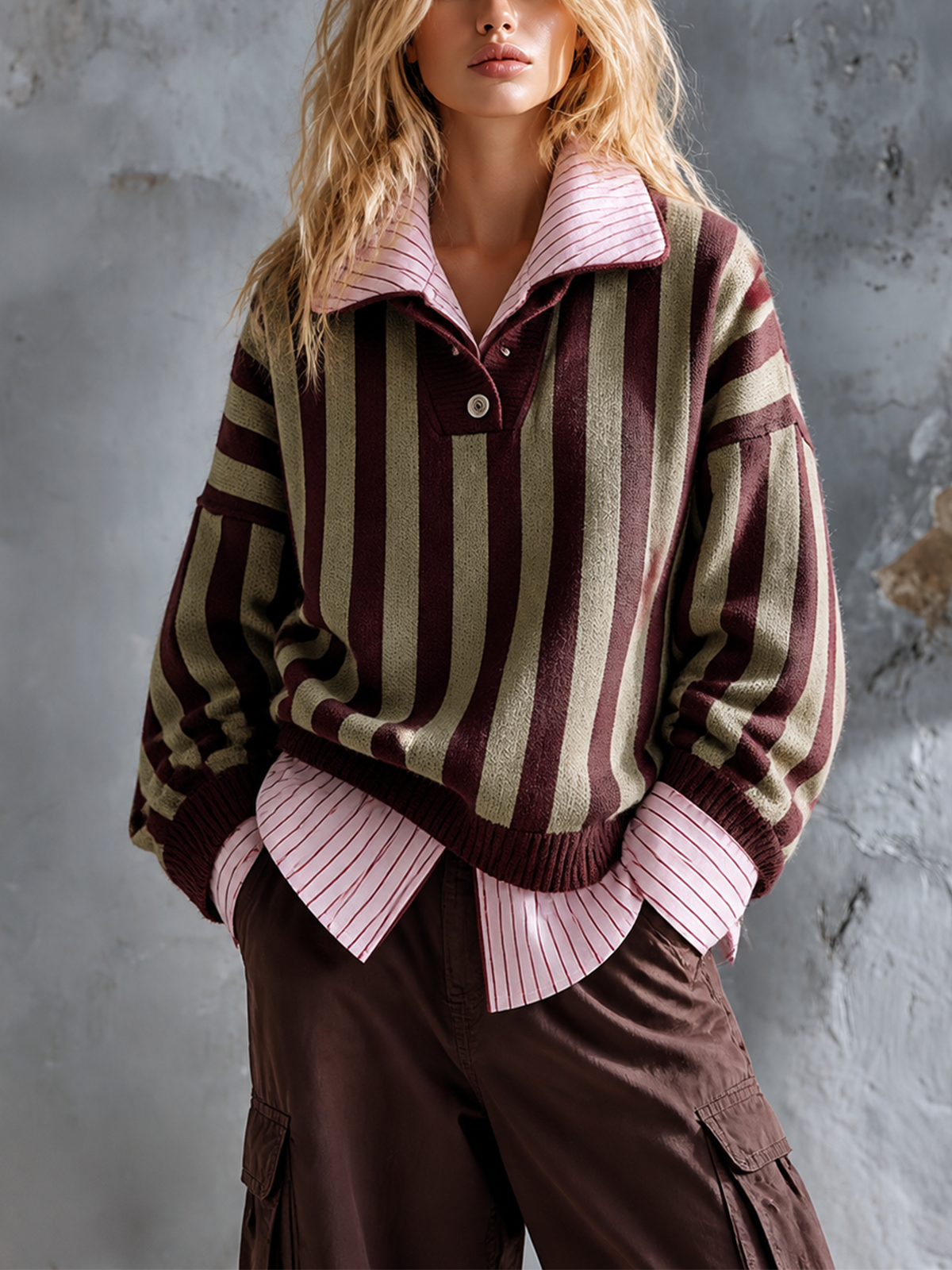 ROMILLY | OLIVE STRIPE SWEATER