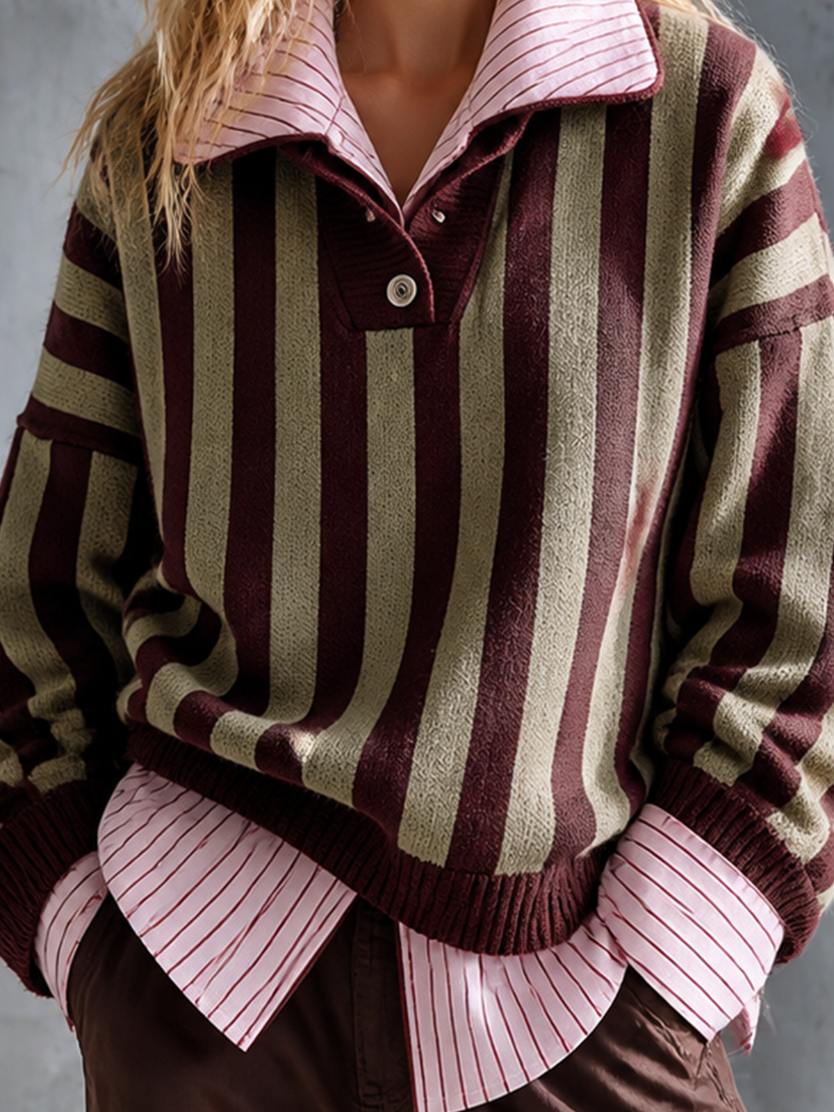 ROMILLY | OLIVE STRIPE SWEATER