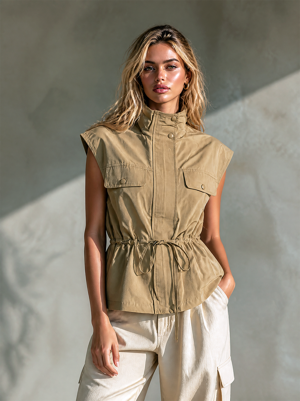 CLIO | KHAKI UTILITY VEST