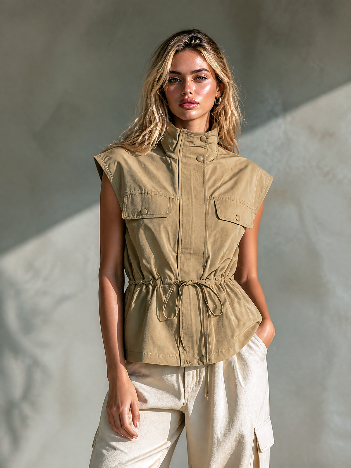 CLIO | KHAKI UTILITY VEST