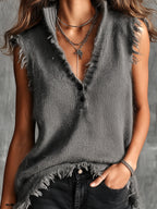 CATERINA | GREY MOHAIR VEST