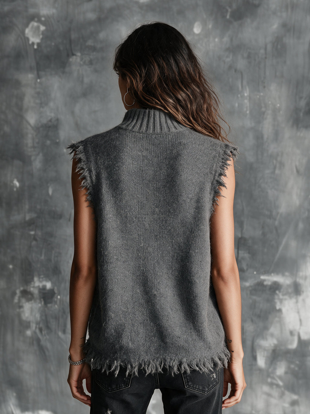CATERINA | GREY MOHAIR VEST