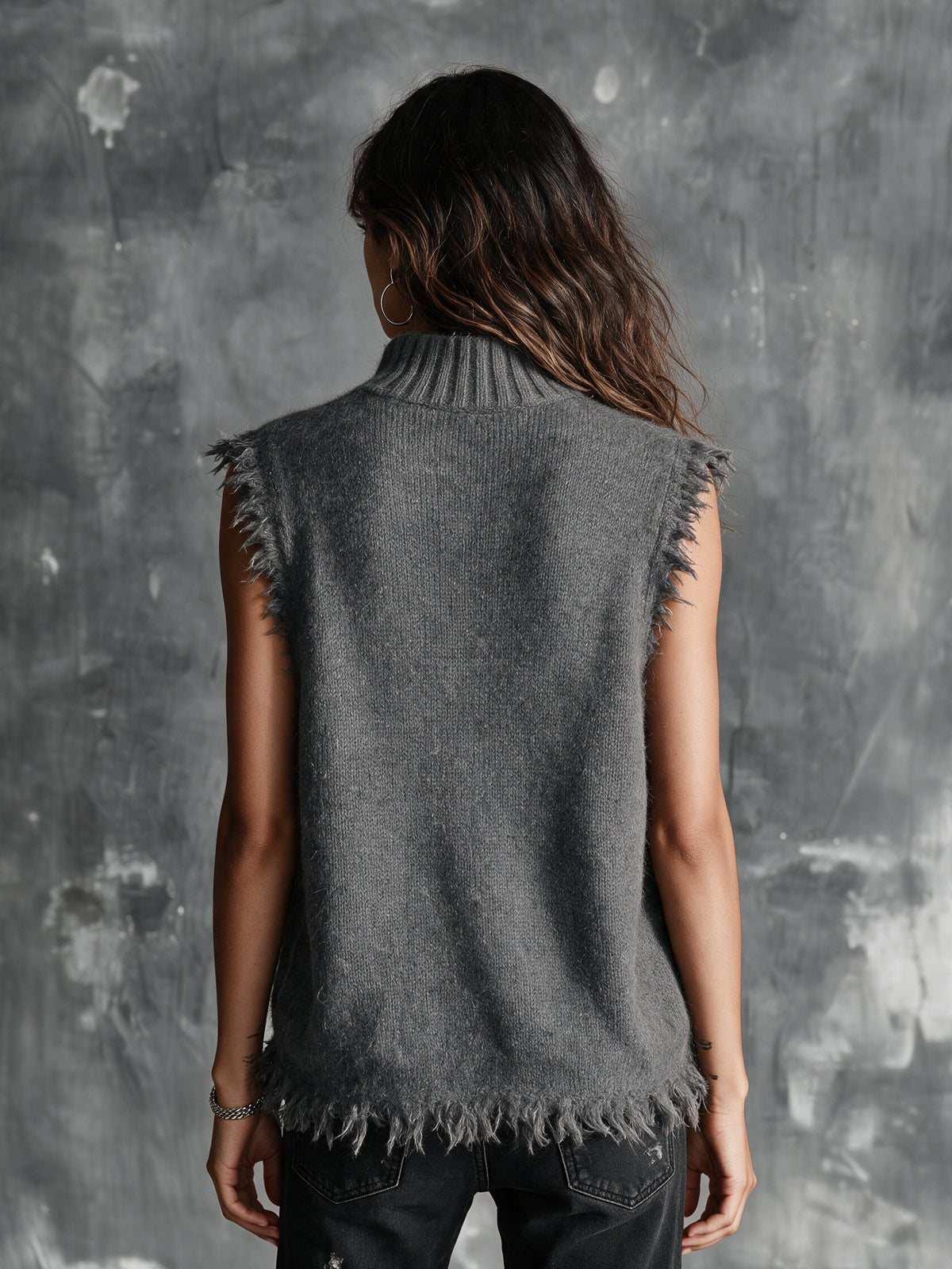 CATERINA | GREY MOHAIR VEST